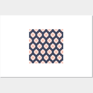 Pink and blue minimalist pattern. Posters and Art